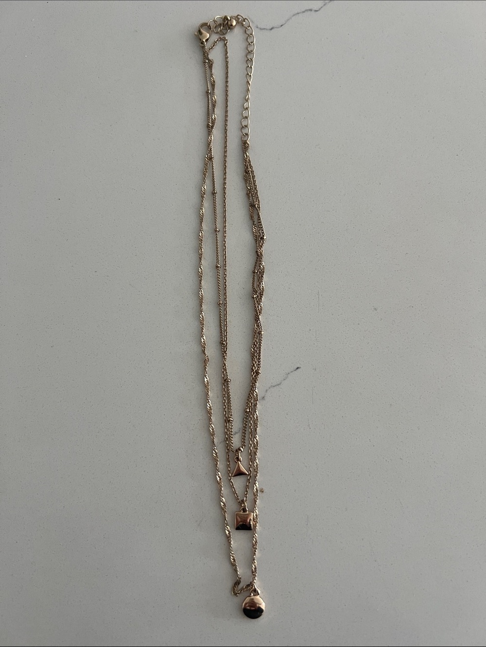 Layered Rose Gold Pendant Necklace - Women Jewelry